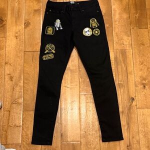 Star Wars Black Skinny Jeans with Patch Accents